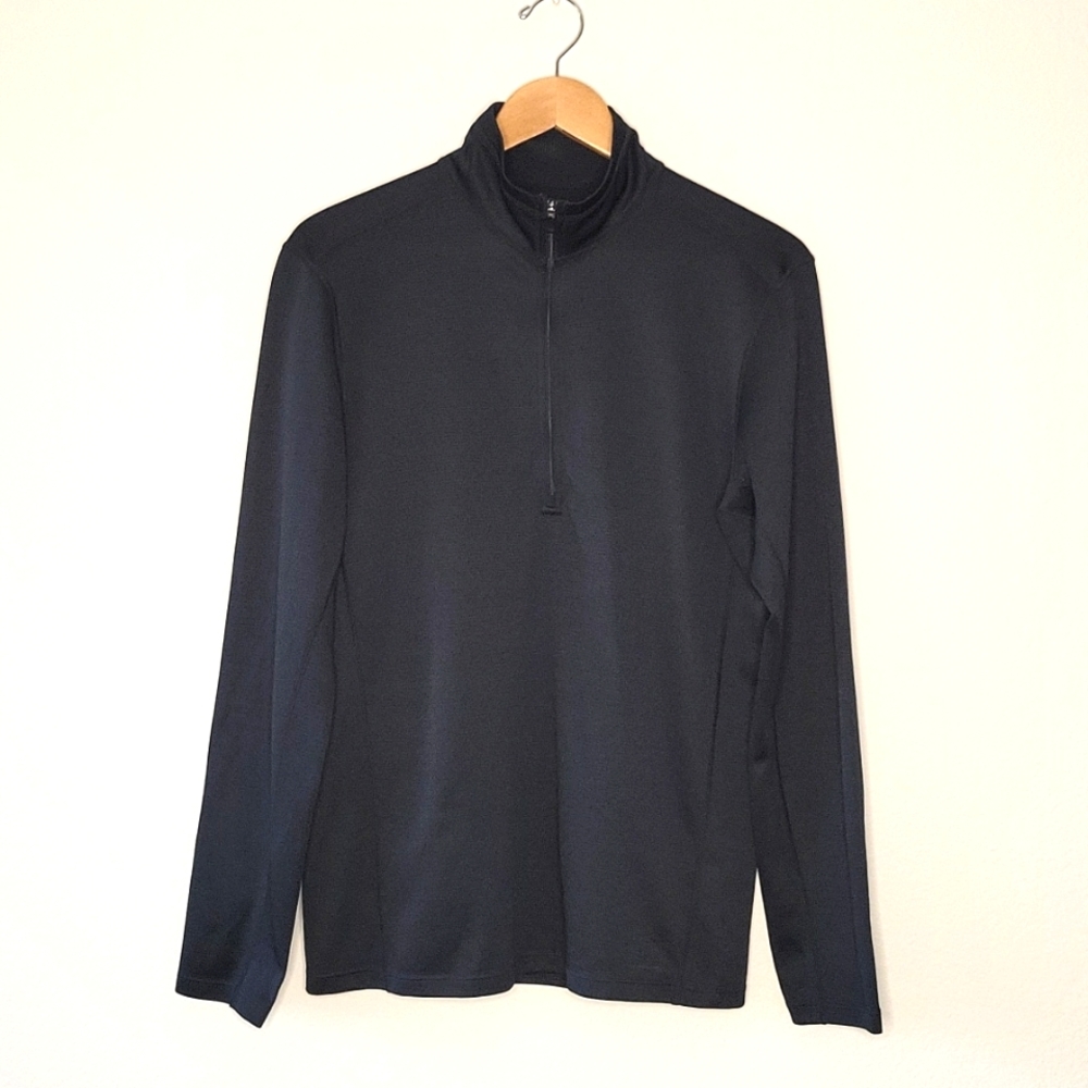 REI Long Sleeved Black Pullover Half Zip Polartec Activewear Shirt size Medium